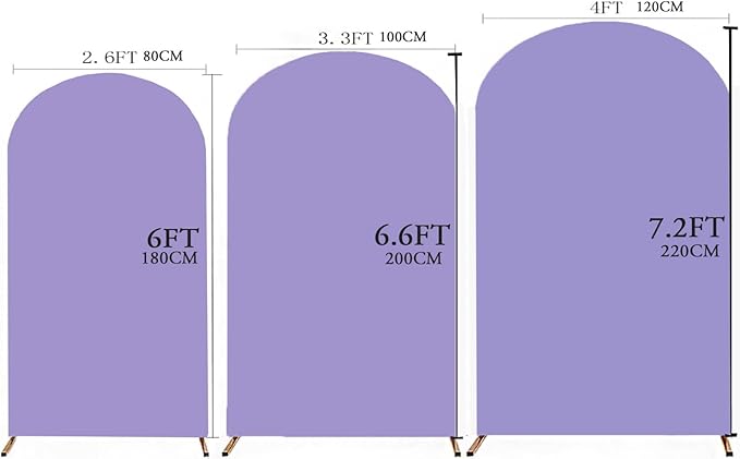 Lavender 6FT Arch Backdrop Cover, Lavender Arch Backdrop Light Purple Stand Cover for Birthday Wedding Party Decor