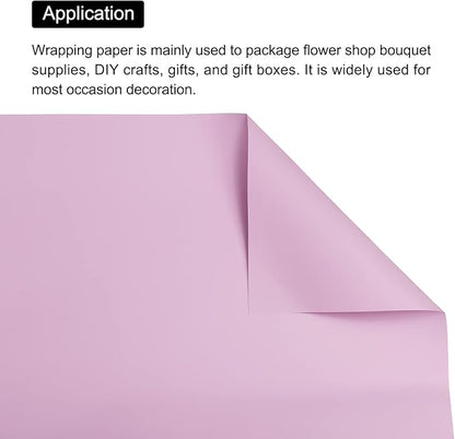 MECCANIXITY 20 Pcs Flower Wrapping Paper 22.8x22.8 Inch Waterproof Florists Wrapping Paper for Florist Bouquet Supplies, DIY Crafts, Gift/Gift Box Packaging Purple