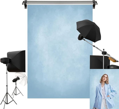 Kate 10x10ft/3x3m Blue Backdrop Texture Baby Blue Portrait Photo Shoot Studio Props