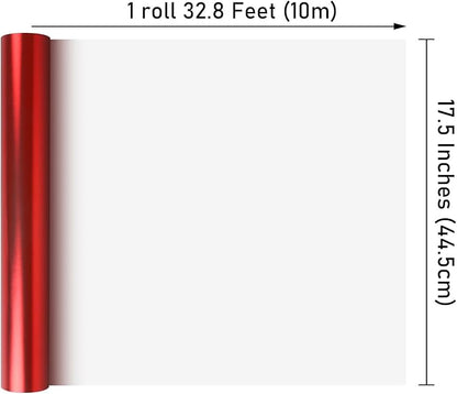 NESCCI Matte Metal Red Wrapping Paper, Solid Color Paper,Gift Wrapping Paper,Perfect for Wedding,Valentine's Day,Birthday, Christmas,Baby Shower,DIY Bouquet (17.5 Inches X 32.8 Feet)
