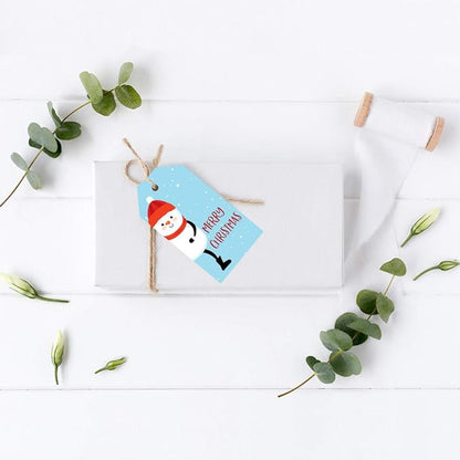 Andaz Press Christmas Holiday Season Classic Gift Tags, Merry Christmas to from Classic Favor Tags, Snowman with Stars Design, for Holiday Events, Parties, and Favors, 60-Pack