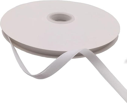 Nylon Velvet Ribbon Single Faced,3/8 Inch X 25Yards Spool (White)