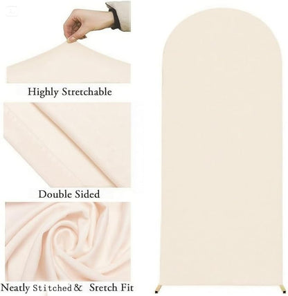 7.2FT Beige Wedding Arch Cover, Beige 7.2FT Arch Backdrop Cover,Chiara Covers for Wedding Birthday Party Celebration Decor