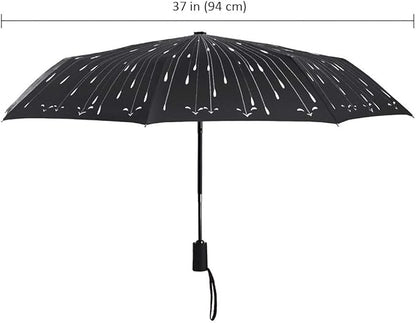YumSur Compact Travel Umbrella - Windproof, Reinforced Canopy, Tested in 60mph Winds, Strong Reinforced Windproof Umbrella, One Touch Auto Open/Close for Men & Women