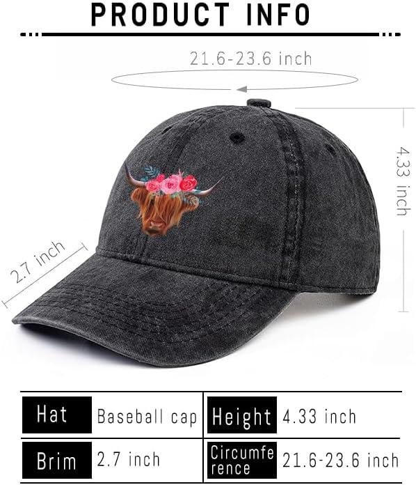 Negi Retro Baseball Cap Denim Hat for Women Female Washed Distressed Adjustable Dad Hats Unconstructed Cotton