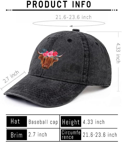 Negi Retro Baseball Cap Denim Hat for Women Female Washed Distressed Adjustable Dad Hats Unconstructed Cotton