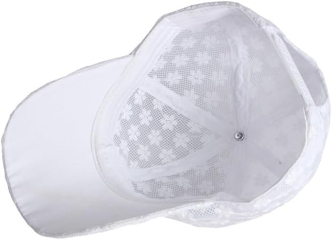Women's Lace Flower Baseball Cap, Adjustable Hollow Design Summer Sun Hat, Breathable for Casual Outfits Daily Sun Protection