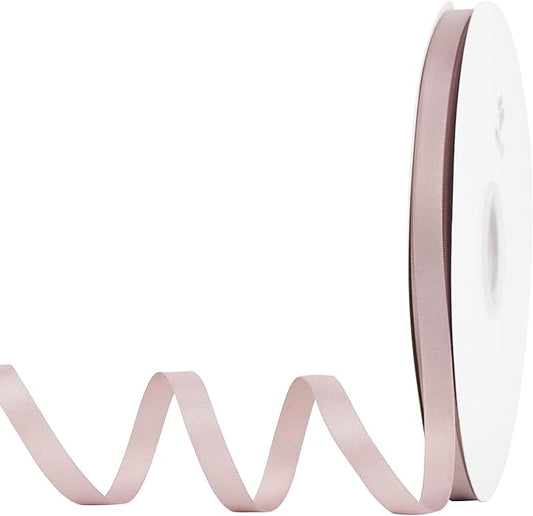 MEEDEE Dusty Rose Satin Ribbon 3/8 Inch Dusty Rose Ribbon Double Faced Pink Satin Ribbons Crafts Silk Ribbons for Gift Wrapping, Card Making, Lei Making, 100 Yards