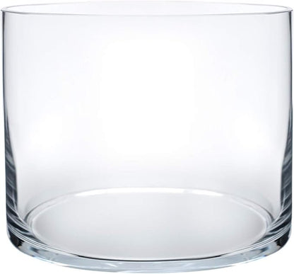 Royal Imports Flower Glass Vase Decorative Centerpiece for Home or Wedding - Cylinder Shape, 6" Tall, 6" Opening, Clear