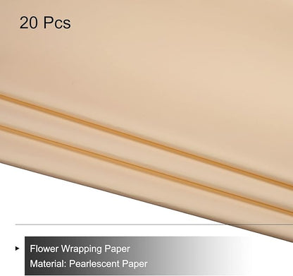 MECCANIXITY 20 Pcs Flower Wrapping Paper 22.8x22.8 Inch Waterproof Florists Wrapping Paper for Florist Bouquet Supplies, DIY Crafts, Gift/Gift Box Packaging Light Gray