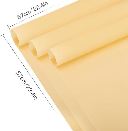 WRAPAHOLIC 20 Sheets Flower Wrapping Paper - 22.4 x 22.4 inch Pure Champagne Water-Resistant Floral Bouquet Wrapping Paper, Florist Supplies Packaging for Wedding Birthday Gift DIY