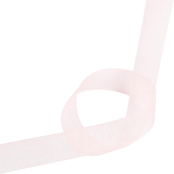 3/8 Inch Pink Shimmer Sheer Organza Ribbon Sheer Chiffon Ribbon 50 Yards-Roll Multiple Colors Available for Gift Wrapping Wedding Events Christmas Décor