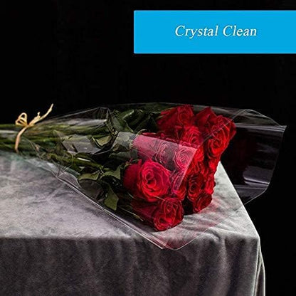 JOYIT 220 ft Cellophane Wrap Roll (31.5 in x 220 ft) - 3 Mil Thicken, Clear Bags, Wrapping Paper for Flower Gift Baskets (31.5" fold into 16")