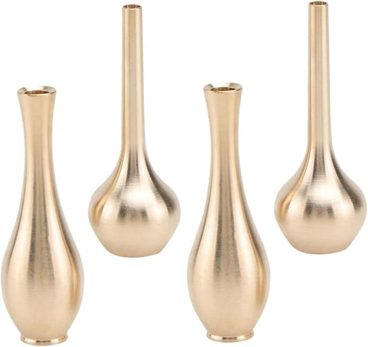 BESPORTBLE 4Pcs Retro Mini Copper Vases Small Tabletop Flower Ware Decorative Antique Metal Vases for Home Office Wedding Party Adornment