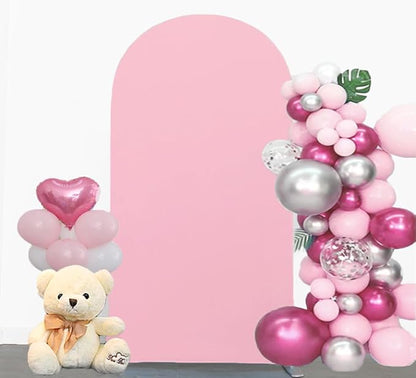 Pink 6FT Spandex Arch Backdrop Cover, Included Components for Wedding, Party Celebration Decoration