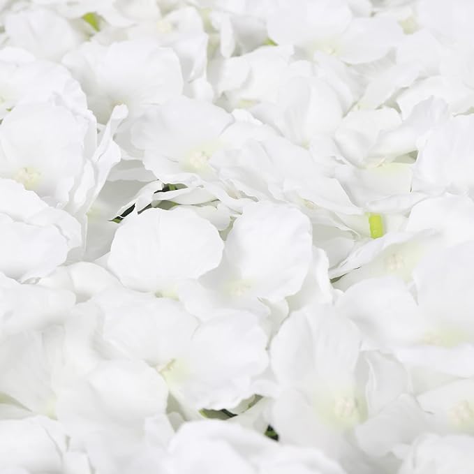 3D Flower Wall Panel, 10pcs White Artificial Floral Wall Backdrop, Realistic Silk Flower Backplanes, Roll Up Fake Flower Background for Valentines Wedding Party Photo Arrangement Outdoor Decor