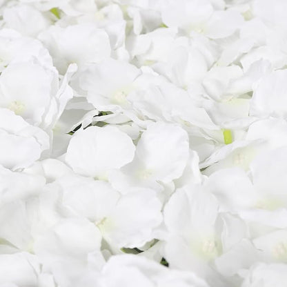 3D Flower Wall Panel, 10pcs White Artificial Floral Wall Backdrop, Realistic Silk Flower Backplanes, Roll Up Fake Flower Background for Valentines Wedding Party Photo Arrangement Outdoor Decor