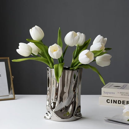 10Pcs Fake Tulips Artificial Flowers Bouquet That Look Real,Tulipanes Artificiales para Decoracion, for Mother's Day Birthday Home Wedding Decor