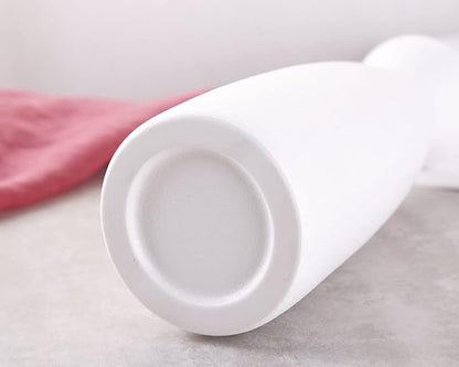 WHJY 8 inch Nordic White Minimalist Matte Handmade Ceramic Vases, Japanese Zen Stoneware Flowerware, Floral Decorations, for Living Room, Study, Bedroom, Balcony, Bar - Tall White