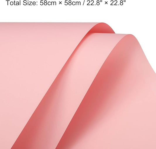 MECCANIXITY 20 Pcs Flower Wrapping Paper 22.8x22.8 Inch Waterproof Florists Wrapping Paper for Florist Bouquet Supplies, DIY Crafts, Gift/Gift Box Packaging Red Pink