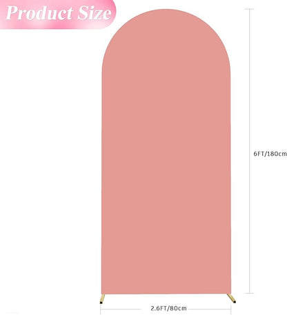 Wokceer Spandex Dusty Rose Arch Cover, 6FT x 2.6FT, Double Sided, for Wedding Ceremony, Birthday Party Decoration and More