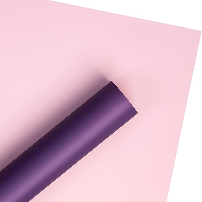 WRAPAHOLIC 20 Sheets Flower Wrapping Paper - 22.4 x 22.4 inch Dark Purple Color Water-Resistant Floral Bouquet Wrapping Paper, Florist Supplies Packaging for Wedding Birthday Gift DIY
