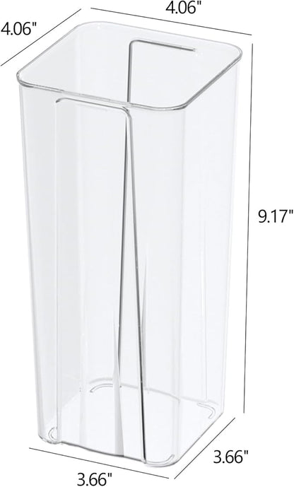 Asking 6 Pack Tall Square Acrylic Flower Vase, Clear Plastic Centerpiece Vases for Table, 4" x 4" x 9"