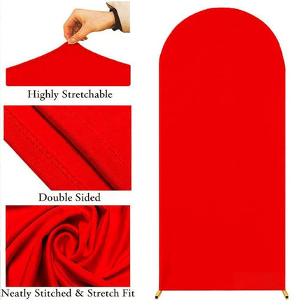 Red 7.2 FT Arch Backdrop Cover, Chiara Backdrop Covers, Red Arch Cover for Christmas Birthday Wedding Party Decoration