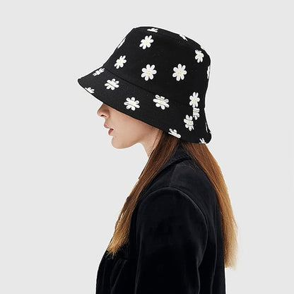 XYIYI Cute Bucket Hat Beach Fisherman Hats for Women, Reversible Double-Side-Wear