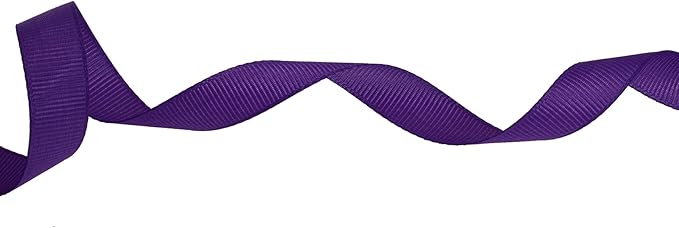 Solid Grosgrain Ribbon 25 Yard Each Roll 100% Polyester Woven Edge (1/2", Purple)