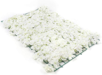 20Pcs 16"x 24" Artificial Flower Wall Panels,Flower Wall Mat Silk Flower Panels for Outdoor Garden Backyard Fence Fence Privacy Screen and Indoor Wall Decor (20Pcs White)