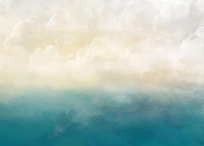 Abstract Wallpaper Ocean Landscape Sky Clouds and Stormy Sea Wall Mural for Bedroom Living Room(Not Self-Adhesive)