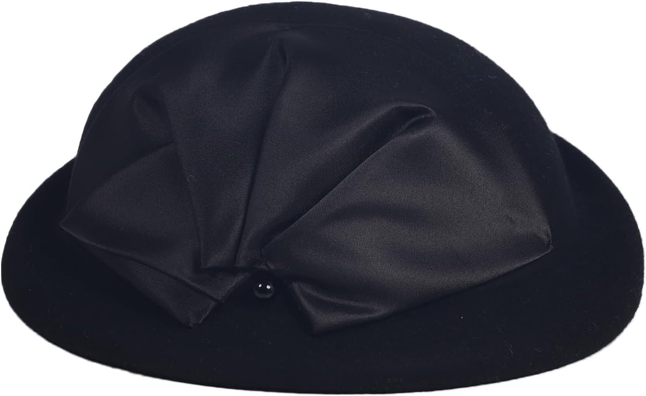 Women Wool Felt Ribbon French Fashion Vintage Millinery Beret Hats Top Cap Ladies Party Wedding Fedoras Chapeau