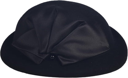 Women Wool Felt Ribbon French Fashion Vintage Millinery Beret Hats Top Cap Ladies Party Wedding Fedoras Chapeau