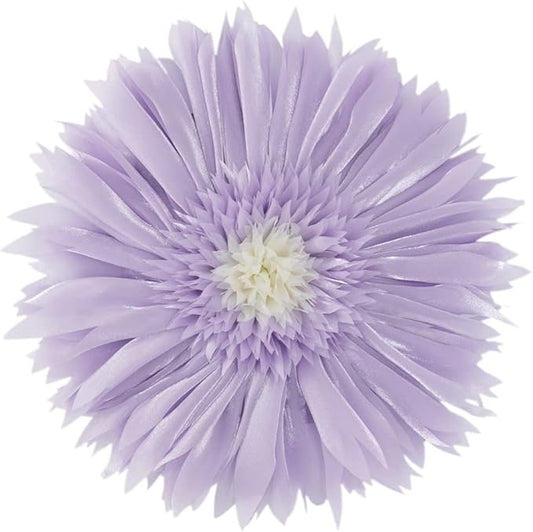 Decorative 3D Flower Round Throw Pillow with Inserts Included Handmade Cute Daisy Accent Pillow Soft Elegant Cushion for Bed Couch Chair Bedroom Living Room Home Decor 12Inch Lavender Purple