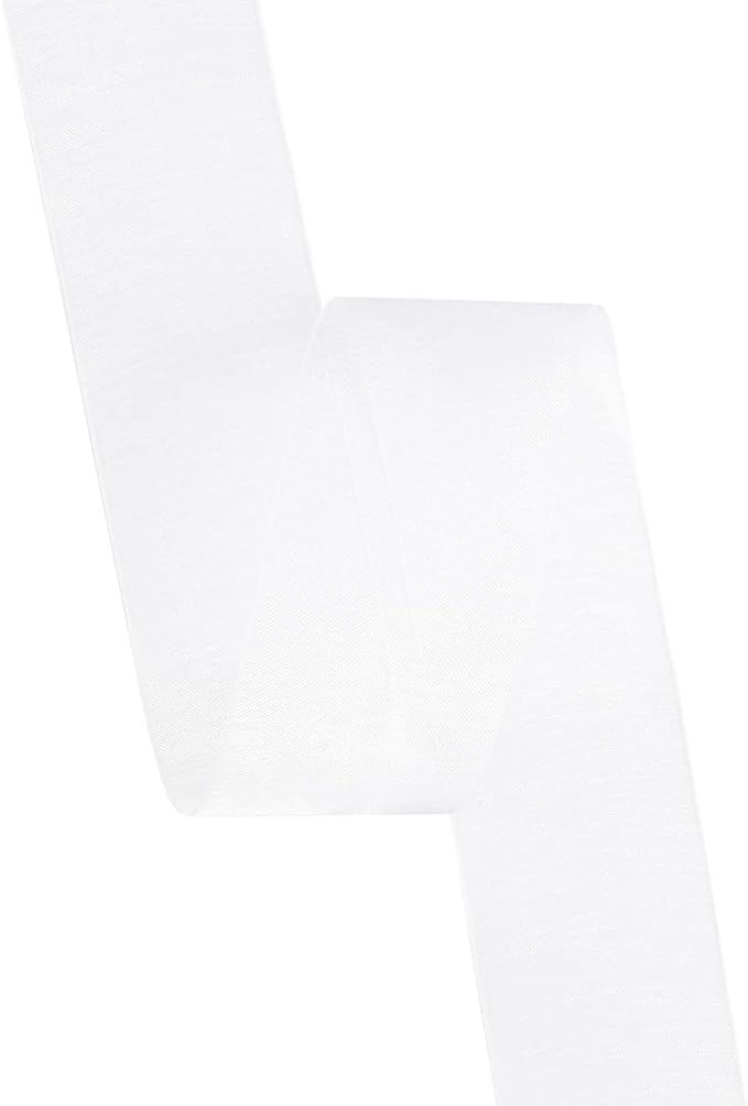 1-1/2 Inch White Shimmer Sheer Organza Ribbon Sheer Chiffon Ribbon 50 Yards-Roll Multiple Colors Available for Gift Wrapping Wedding Events Christmas Décor