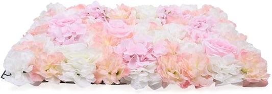 10Pcs 23.62"x 15.74" Artificial Flower Wall Panels,Flower Wall Mat Silk Flower Panels for Outdoor Garden Backyard Fence Fence Privacy Screen and Indoor Wall Decor(Light Pink,10Pcs)