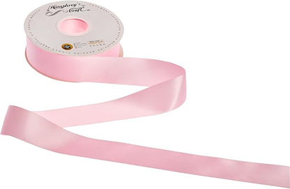 Humphrey's Craft 1-1/2 Inch Double Faced Satin Ribbon - 50 Yards, Pink Thick Satin Ribbon for Crafts, Gift Wrapping, Decoration Christmas Tree, Bridal Bouquet,Wedding,DIY Bows,Sewing Hat.