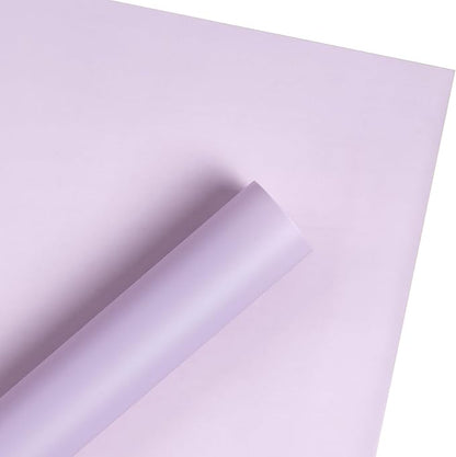 WRAPAHOLIC 20 Sheets Flower Wrapping Paper - 22.4 x 22.4 inch Pure Light Purple Water-Resistant Floral Bouquet Wrapping Paper, Florist Supplies Packaging Paper for Wedding Birthday Gift DIY