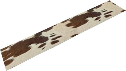 Cow Print Table Runner, Brown Cowhide Western Style Runner Country Farmhouse Cottage Patten Decoration for Home Kitchen Dining,13x60 Inch