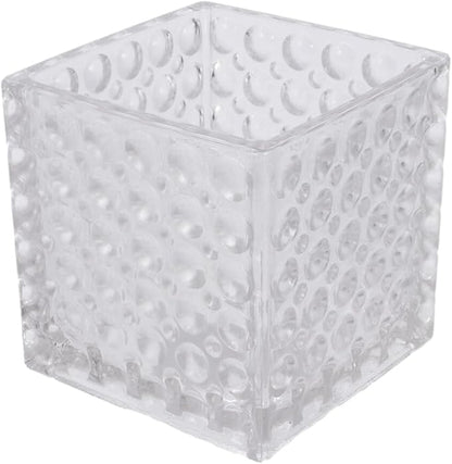 Angoily Transparent Square Glass Flowerpot Cube Shape Hydroponic Vase for Home Office Decoration Elegant Small Planter Pot Pure Material Easy to Clean