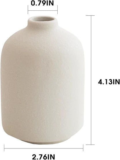 Modern White Small Ceramic Vase Set of 12 for Living Room Bedroom 4.13'' Minimalist Fresh Flower Vases for Home Decor Office Fireplace Centerpieces Nordic Style Gift for Fake Plant 12 Pack