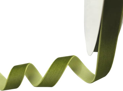 Chenkou Craft 25 Yards 3/4" Velvet Ribbon Total 30 Colors Assorted Lots Bulk (Olive, 3/4"(20mm))