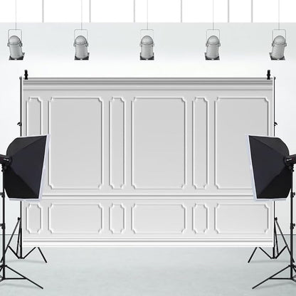 AOFOTO 10x8ft Room Photo Backdrop White Living Room French Classic Frame Wall Photography Background Office Video Conference Meeting Background Adult Children Portrait Photoshoot Backdrop