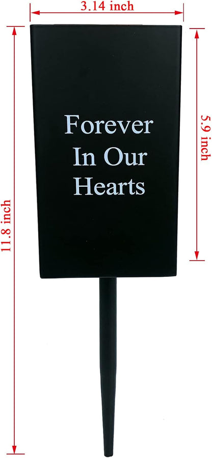Metal Grave Vase Flower Holder in Ground Cemetery Vase Grave Decorations with Spikes and Floral Foam (Square) Black