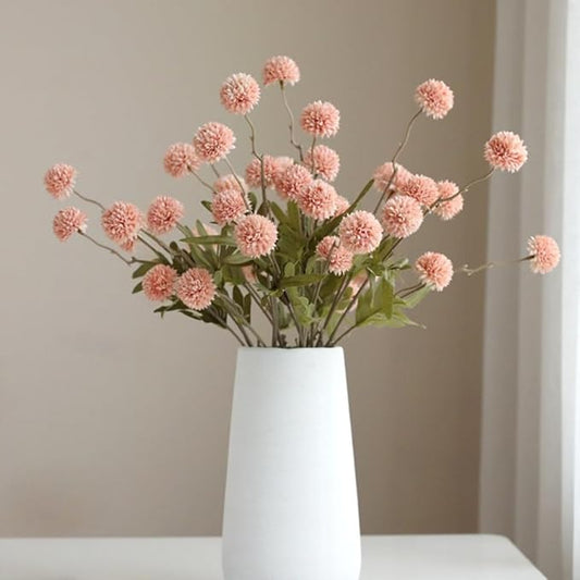 Artificial Flowers for Vases 20.5 Inch 10 Stems，Silk Dried Fake Mums Bouquet Indoor Faux Floral Arrangements for Decoration (Pink)