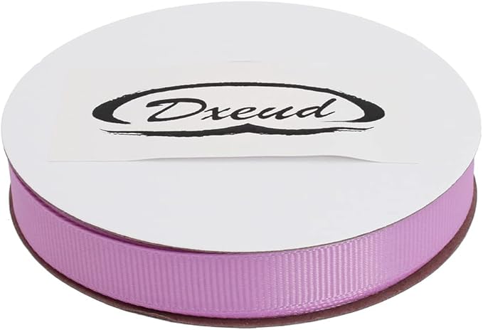 Solid Grosgrain Ribbon 25 Yard Each Roll 100% Polyester Woven Edge (1/2", Purple Pink)