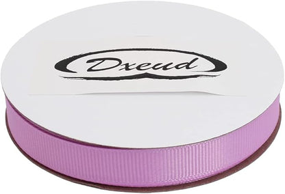 Solid Grosgrain Ribbon 25 Yard Each Roll 100% Polyester Woven Edge (1/2", Purple Pink)