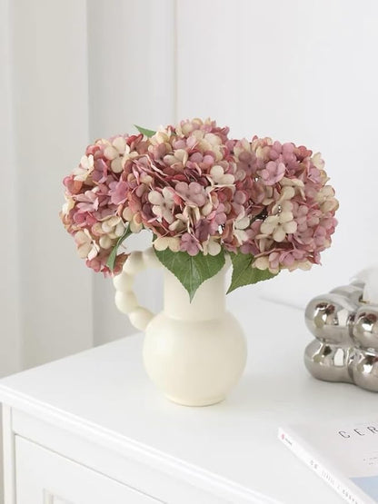 Kimura's Cabin 6pcs Fake Hydrangea Flowers Vintage Artificial Silk Hydrangeas Bouquets Faux Hydrangea with Stems for Autumn Wedding Party Home Garden Table Center Decoration (Pink Purple)