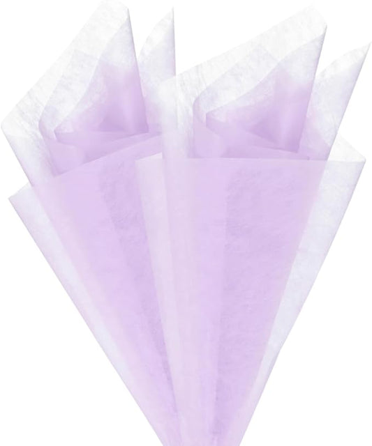 M METERXITY 20-Sheet Korean Cotton Wrapping Flower Paper, Waterproof Floral Wrapping Cotton Paper for Bouquets/Gift Packaging [Light Purple]